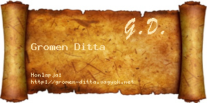 Gromen Ditta névjegykártya